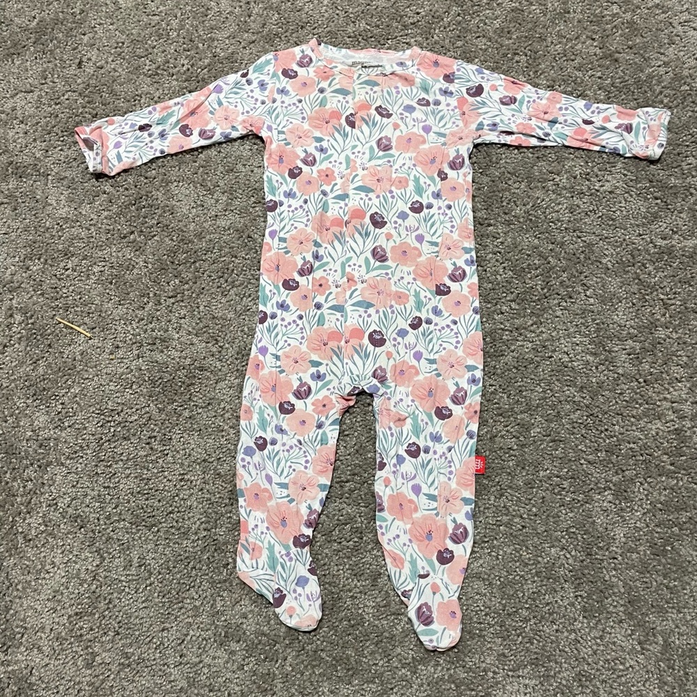 Magnetic Floral Footie Pajama